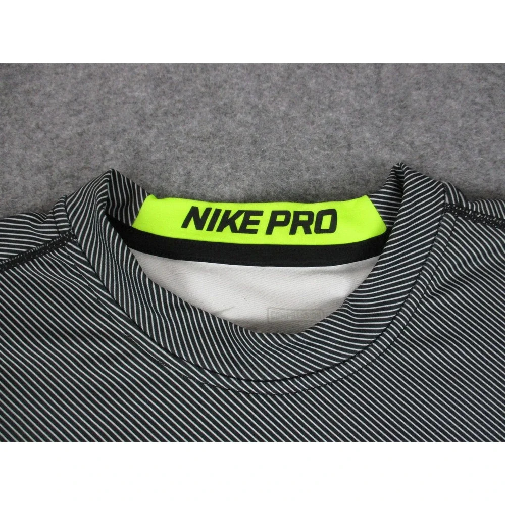 Nike Pro Shirt Mens Large Gray Dri-FIT Compression Long Sleeve Running Training